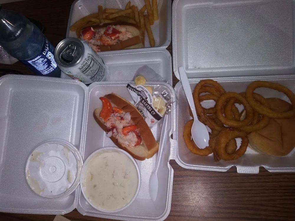 Hot Dog and Fries Lobster Roll Clam Chowder Onion Rings