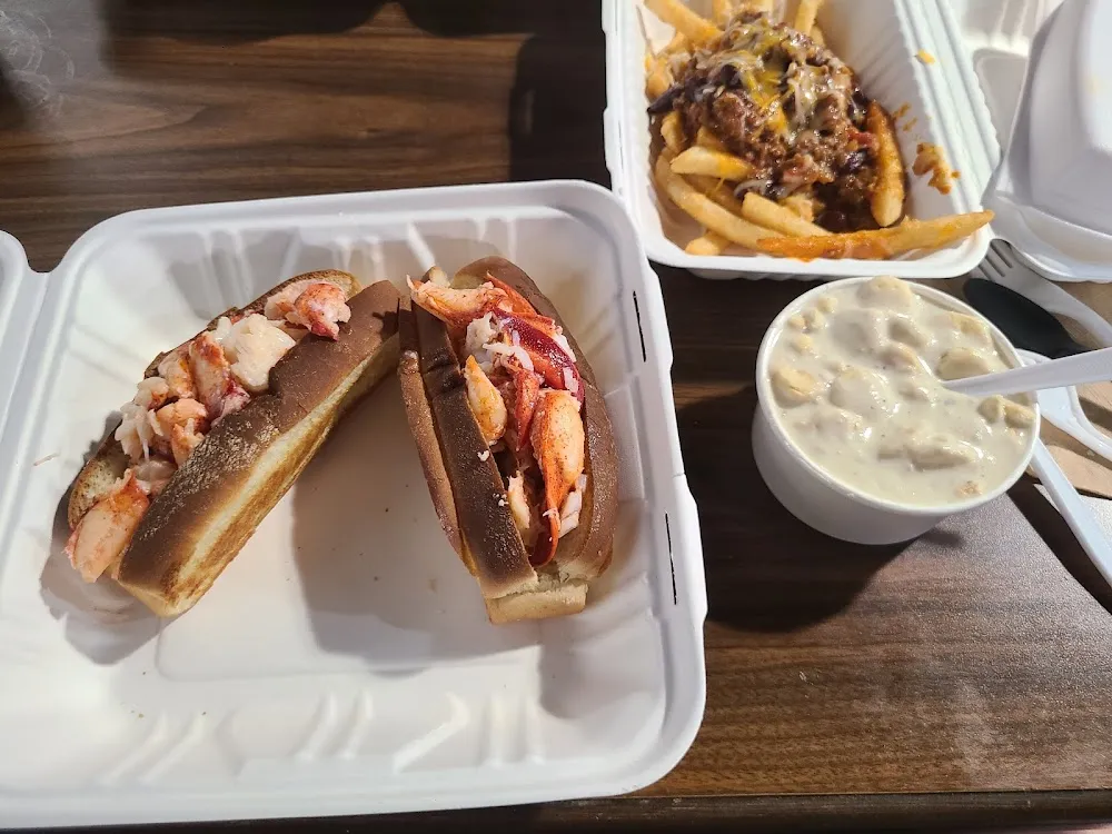 Lobster Roll and Clam Chowder w Chili Cheese Fries